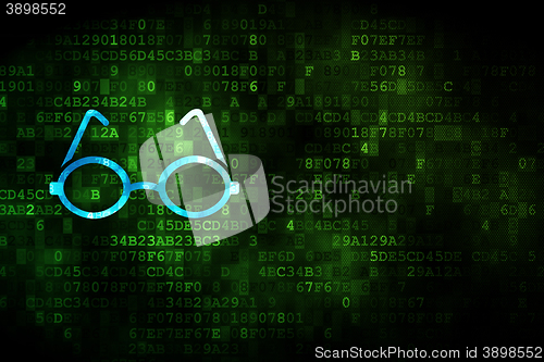 Image of Education concept: Glasses on digital background