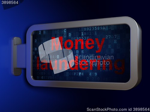Image of Money concept: Money Laundering on billboard background