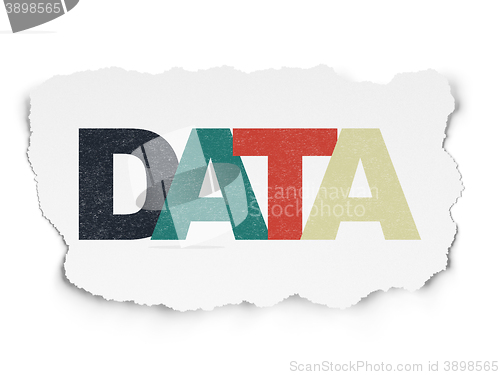 Image of Data concept: Data on Torn Paper background