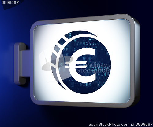 Image of Banking concept: Euro Coin on billboard background