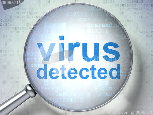 Image of Safety concept: Virus Detected with optical glass