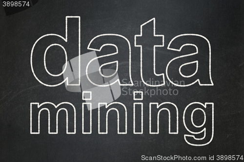 Image of Data concept: Data Mining on chalkboard background