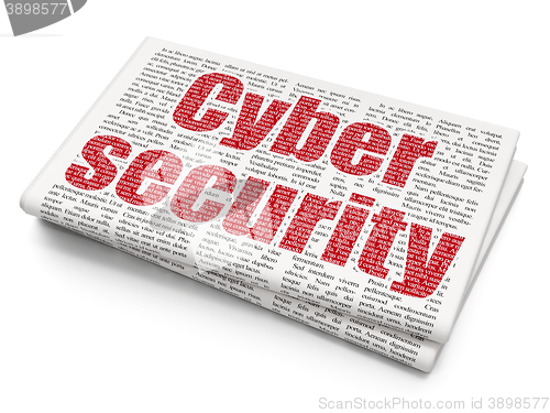 Image of Security concept: Cyber Security on Newspaper background