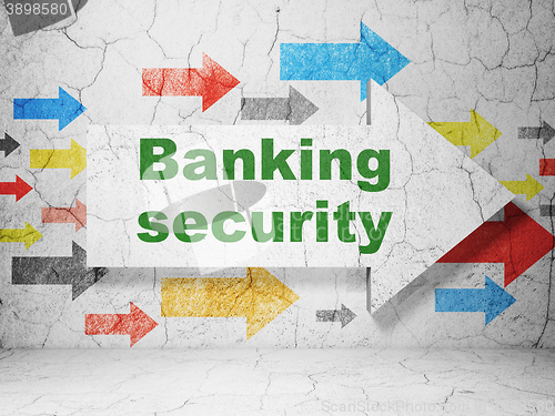 Image of Security concept: arrow with Banking Security on grunge wall background