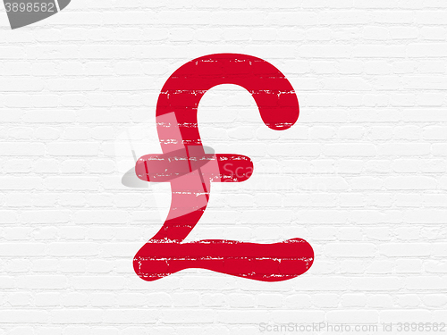 Image of Money concept: Pound on wall background