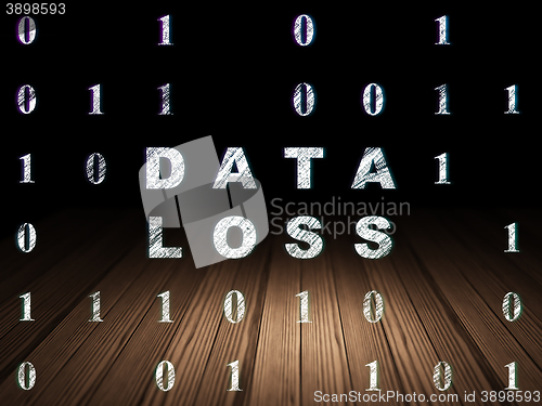 Image of Data concept: Data Loss in grunge dark room