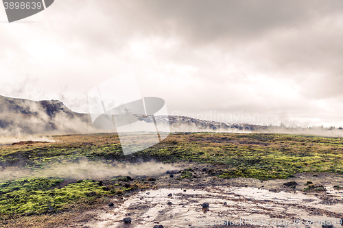 Image of Geothermal activity in a landscape from Iceland