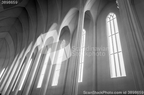 Image of Tall windows in a church