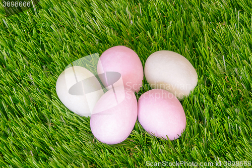 Image of Easter eggs in pastel colors