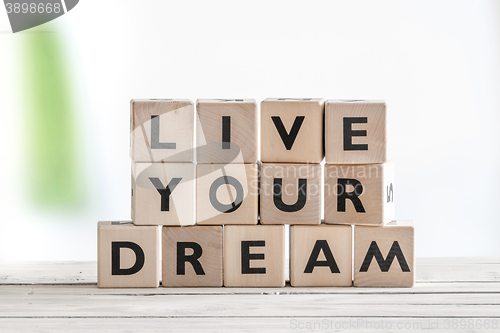 Image of Live your dream on wooden cubes