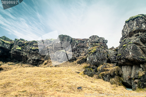 Image of Amazing cliffs in Thingvellir national park