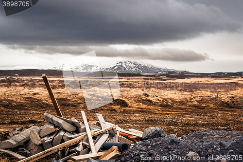 Image of Industrial materials on a field