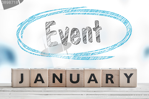 Image of January event sign on a table