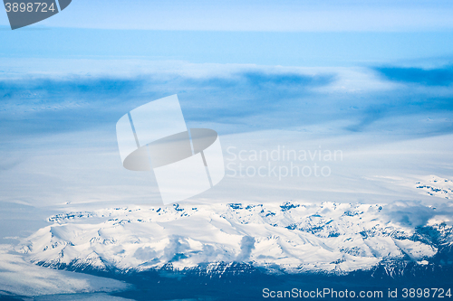 Image of Snow on mountains in iceland