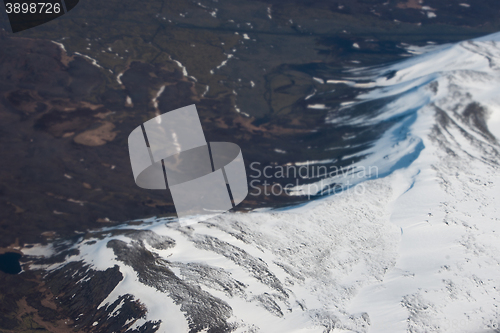 Image of Glacier in iceland seen from above