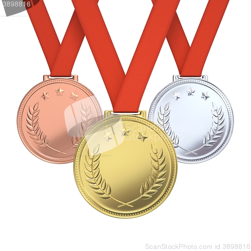 Image of Golden, silver and bronze medals