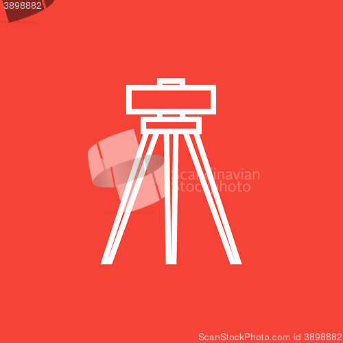 Image of Theodolite on tripod line icon.