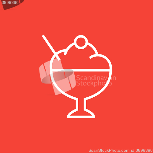 Image of Cup of ice cream line icon.