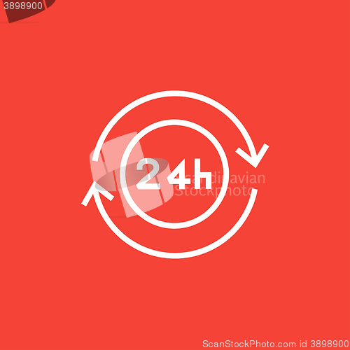 Image of Service 24 hrs line icon.
