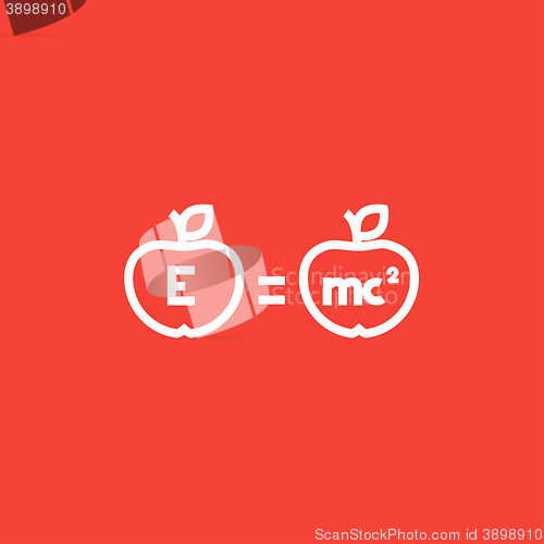 Image of Two apples with formulae line icon.