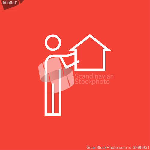 Image of Real estate agent line icon.