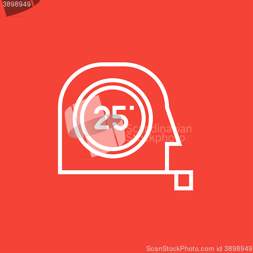 Image of Tape measure line icon.