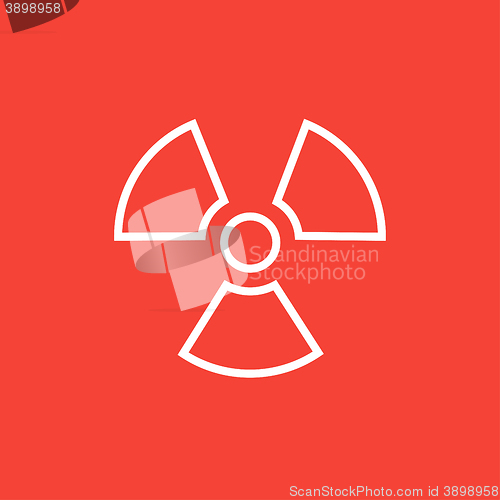 Image of Ionizing radiation sign line icon.