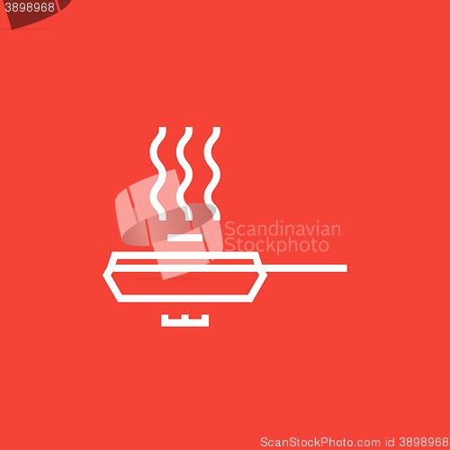 Image of Frying pan with cover line icon.