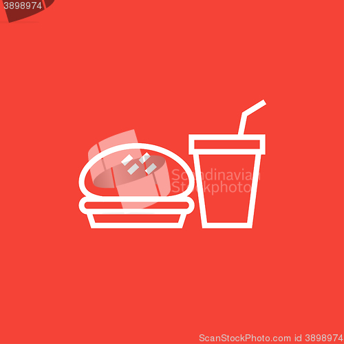 Image of Fast food meal line icon.