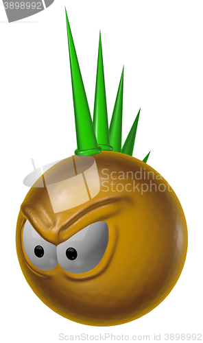 Image of evil punk smiley - 3d rendering