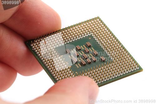 Image of computer chip isolated