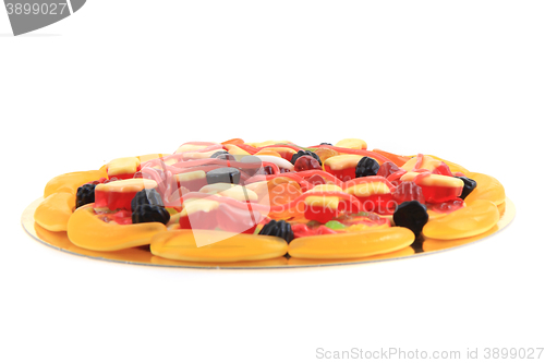 Image of color jelly candies as pizza 