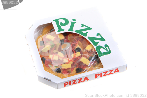 Image of color jelly candies as pizza 