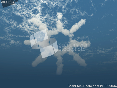 Image of sun symbol made from clouds - 3d rendering
