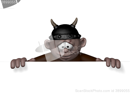 Image of viking character with helmet - 3d rendering