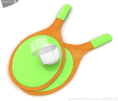 Image of Rackets for playing table tennis. 3D rendering