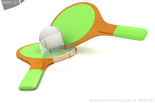 Image of Rackets for playing table tennis. 3D rendering