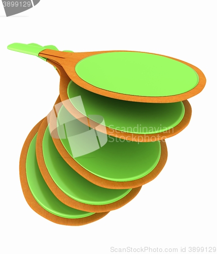 Image of Rackets for playing table tennis. 3D rendering