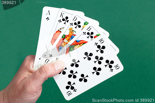 Image of Royal flush in a hand