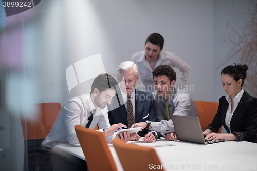 Image of business people group on meeting at modern startup office