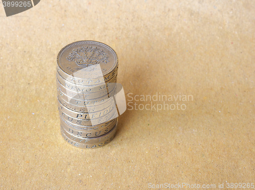 Image of Pound coins pile