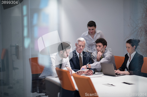 Image of business people group on meeting at modern startup office