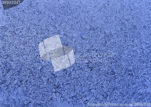 Image of Natural ice pattern on winter glass