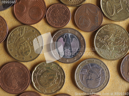 Image of Euro coins flat lay