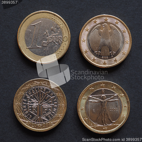 Image of Euro coins of many countries