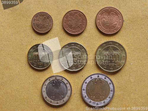 Image of Euro coins flat lay