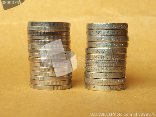 Image of Euro and Pound coins pile