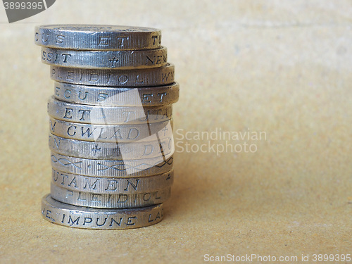 Image of Pound coins pile