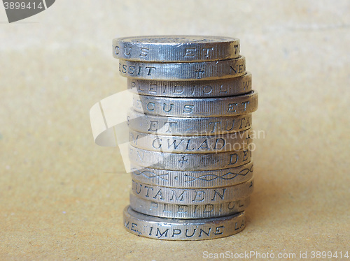 Image of Pound coins pile