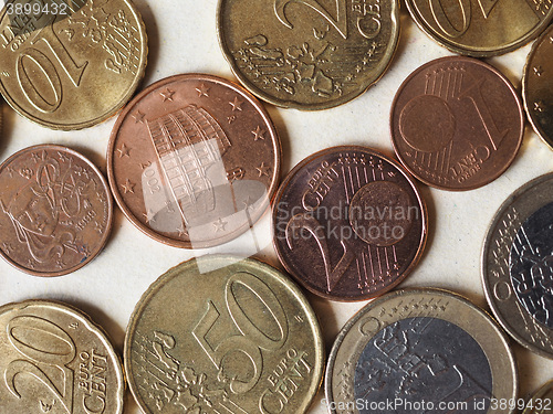 Image of Euro coins flat lay